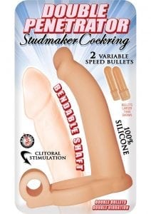 Double Pen Studmaker Cockring Flesh