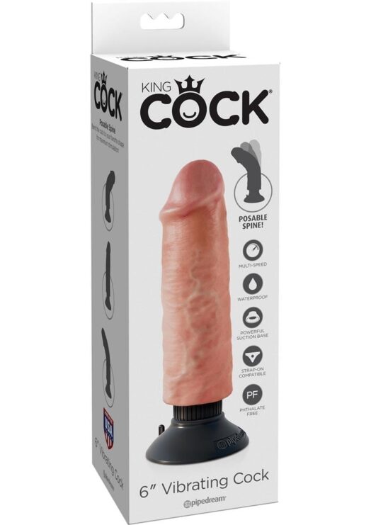 King Cock 6 Inch Vibrating Cock Flesh