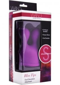 Wand Essentials Bliss Tips Dual Stimulation Silicone Wand Attachment Purple