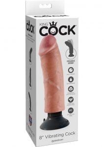 King Cock 8" Vibrating Cock Flesh