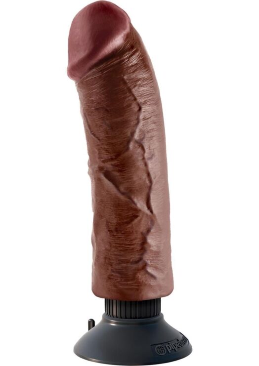 King Cock 8" Vibrating Cock Brown