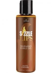 Sizzle Lips Warming Edible Gel Salted Caramel 4.2 Ounce