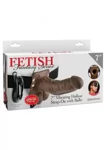 Fetish Fantasy Vibe Hollow Strap-on With Balls Brown 7