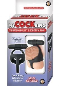 My Cock Ring Vibe Bullet and Scrotum Ring Black