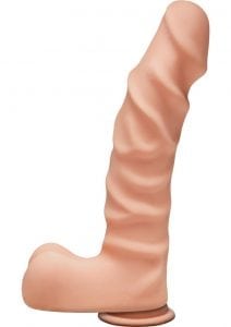 The D Raging D Dual Density Ultraskin Realistic Dong With Balls Vanilla 9 Inch