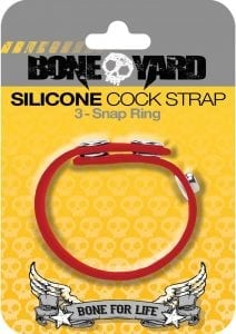 Boneyard Silicone Ball Strap 3 Snap Ring Red