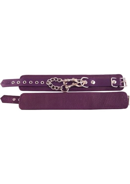 Rouge Plain Leather Ankle Cuffs Purple