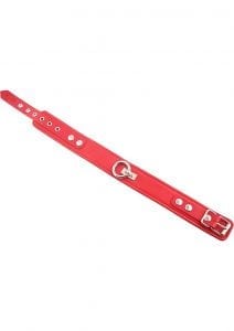 Rouge Plain Leather Collar Red