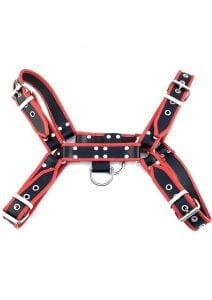 Rouge Over The Front Leather Harness Black And Red XL