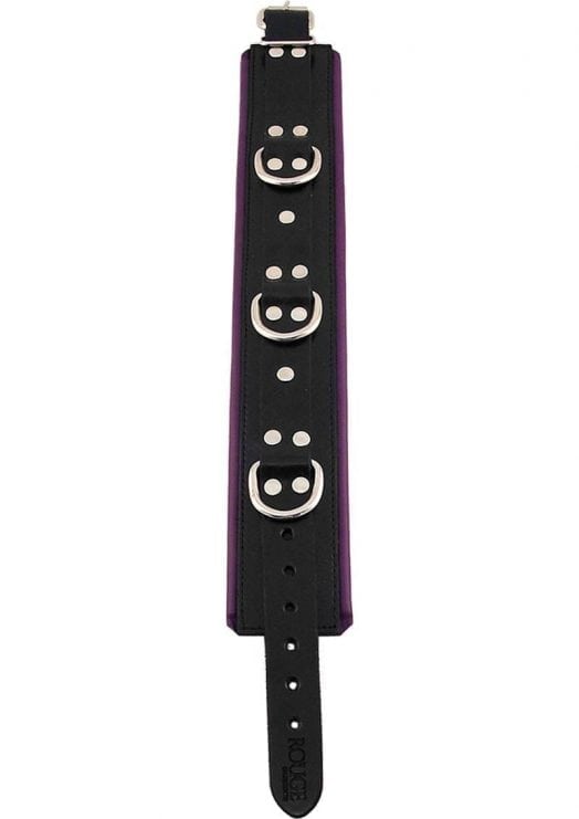 Rouge 3 Ring Padded Collar Black And Purple