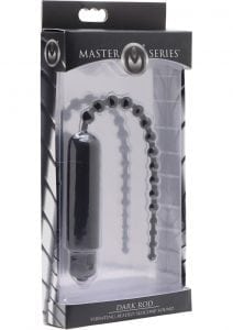 Master Series Dark Rod Vibrating Beaded Silicone Sound Black