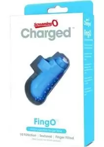 Charged FingO Rechargeable Finger Vibe Waterproof Blue