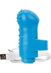Charged FingO Rechargeable Finger Vibe Waterproof Blue