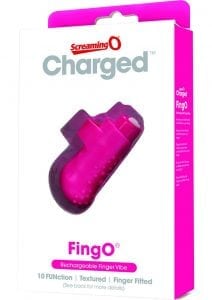 Charged FingO RechargeableFinger Vibe Waterproof Pink