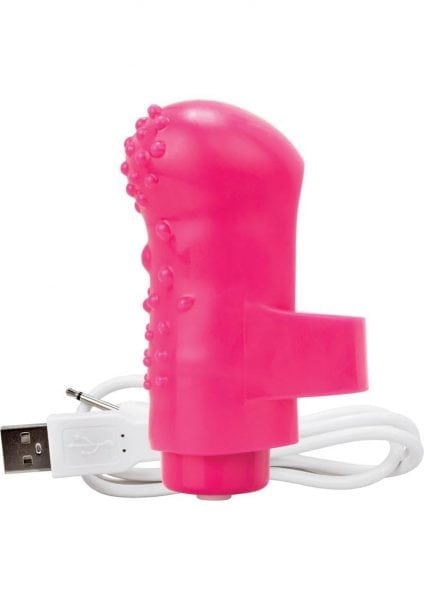 Charged FingO RechargeableFinger Vibe Waterproof Pink