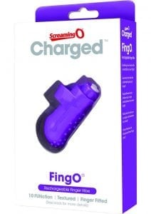 Charged FingO Rechargeable Finger Vibe Waterproof Purple