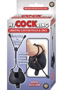 My Cock Ring Vibrating Scrotum Pouch And Cinch Silicone Black