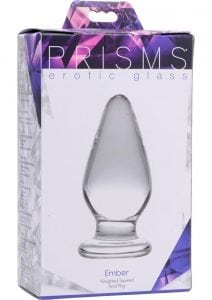 Prisms Erotic Glass Ember Weighted Tapered Anal Plug Clear