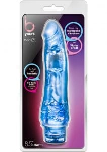 B Yours Vibe 07 Realistic Vibrating Jelly Dong Waterproof Blue 8.5 Inch