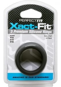 Perfect Fit Xact-Fit Premium Silicone Ring Set Small To Medium 3 Rings Per Set
