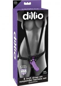 Dillio 6 Strap On Suspender Harn Purp