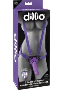 Dillio 7 Strap On Suspender Harn Purp