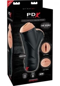 PDX Elite Double Penetration Vibrating Stroker