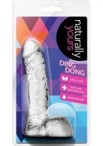 Naturally Yours Ding Dong Jelly Dildo With Balls Waterproof Clear
