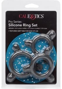 Pro Series Silicone Ring Set Grey 3 Sizes Per Pack