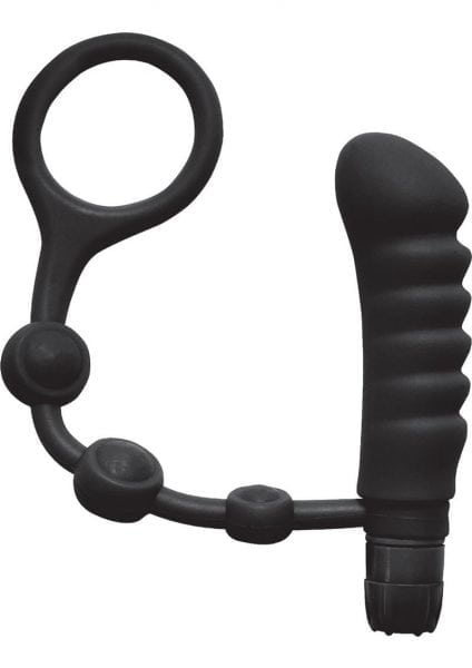 My Cock Ring Silicone Cock Ring With Ass Pleaser Waterproof Black