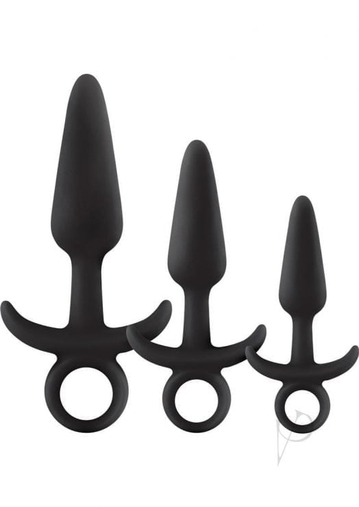 Silicone Anal plugs in 3 Sizes Black