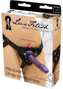 Lux Fetish Neoprene Strap-On Harness Adjustable Black