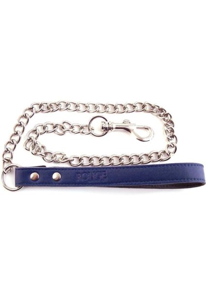 Rouge Leather Chain Lead Blue