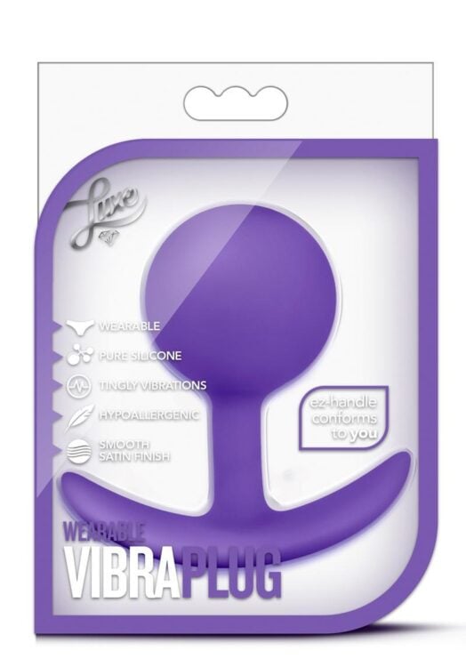 Luxe Wearable VibraPlug Silicone Duo Tone Anal Plug Purple 3.5 Inch