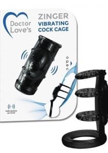 Doctor Loves Zinger Vibrating Cage Black