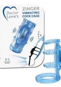 Doctor Loves Zinger Vibrating Cage Blue