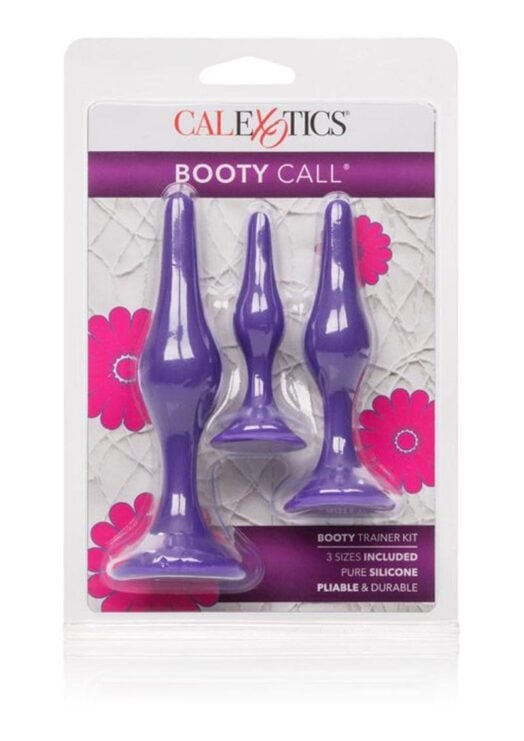 Booty Call Booty Trainer Kit Silicone Anal Plugs Purple 3 Assorted Sizes