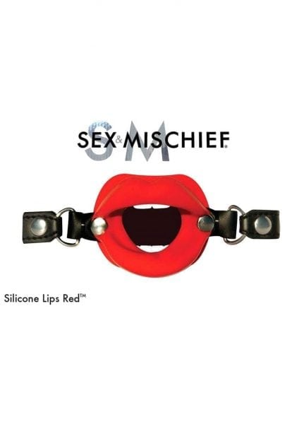 Sex And Mischief Silicone Lips Open Mouth Gag Red