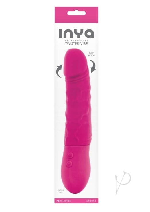 Inya Rechargeable Twister Vibe Silicone Showerproof Pink 9 Inch