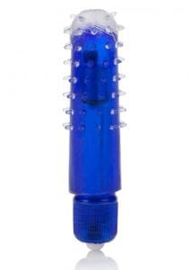 Waterproof Travel Blasters Massager With Silicone Sleeve Blue