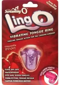 Ling O VibratingVibrating Tongue Ring Silicone Waterproof Purple