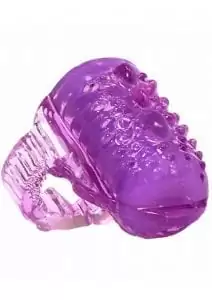 Ling O VibratingVibrating Tongue Ring Silicone Waterproof Purple