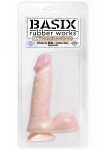 Basix Dong With Suction Cup 6 Inch Flesh