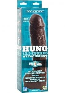 Vac U Lock Hung Realistic Dong 12.5 Inch Brown