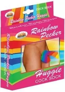 Rainbow Huggie Mens Cock Sock Multicolor