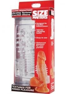 Size Matters Clear sensations vibrating Textured Erection Sleeve TPR Clear