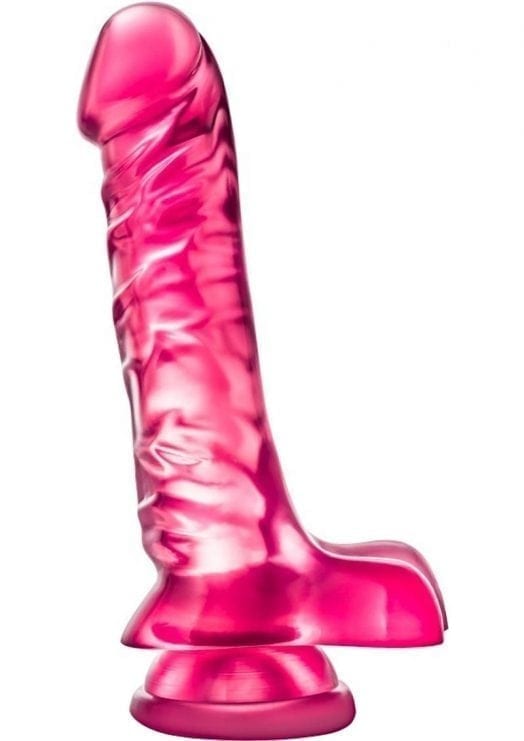 B Yours Basic 08 Realistic Jelly Dildo With Balls Pink 9 Inch