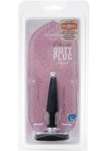 Classic Butt Plug Small Sil A Gel 4.5 Inch Black