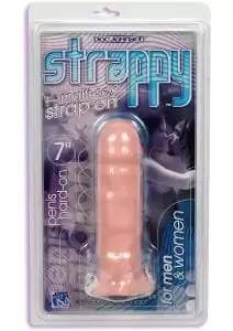 Strappy Strap On Penis Hard On Extension 6 Inch Flesh