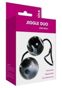 Minx Jiggle Duo Love Balls Weighted Ben Wa Balls Waterproof Black
